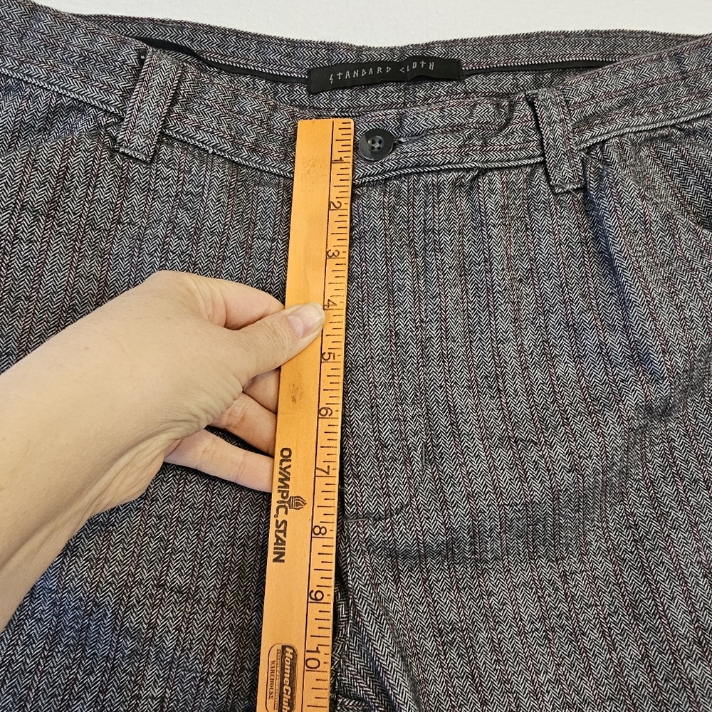 Standard Cloth Gray Pinstripe Trousers Size 34 - Picture 7 of 12